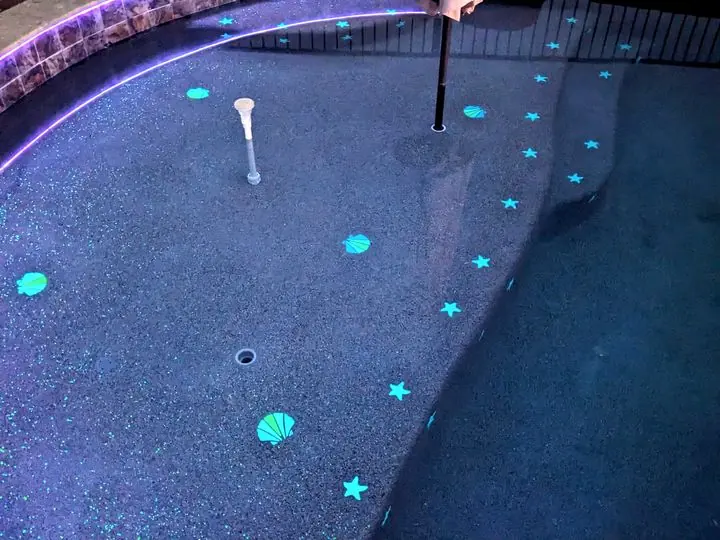 Star mosaics across the pool floor