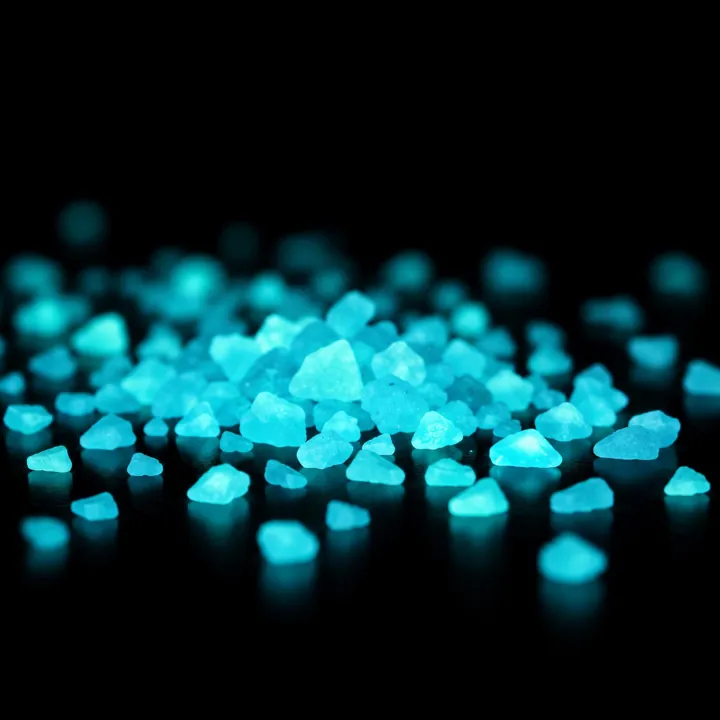 Aqua glow aggregates at night