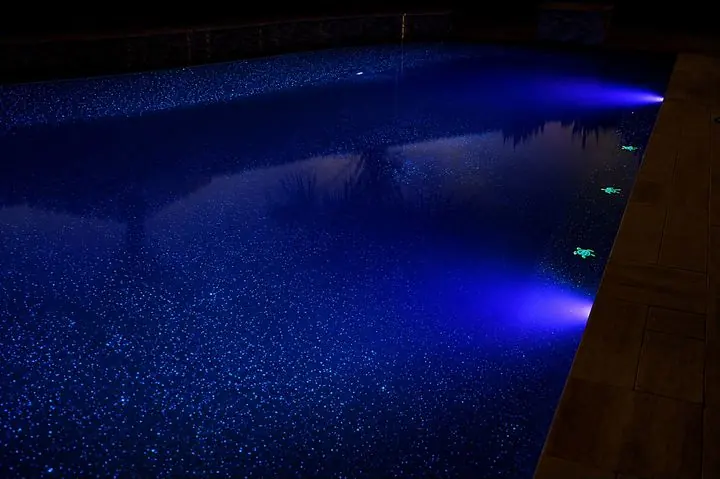 Conroe pool at night