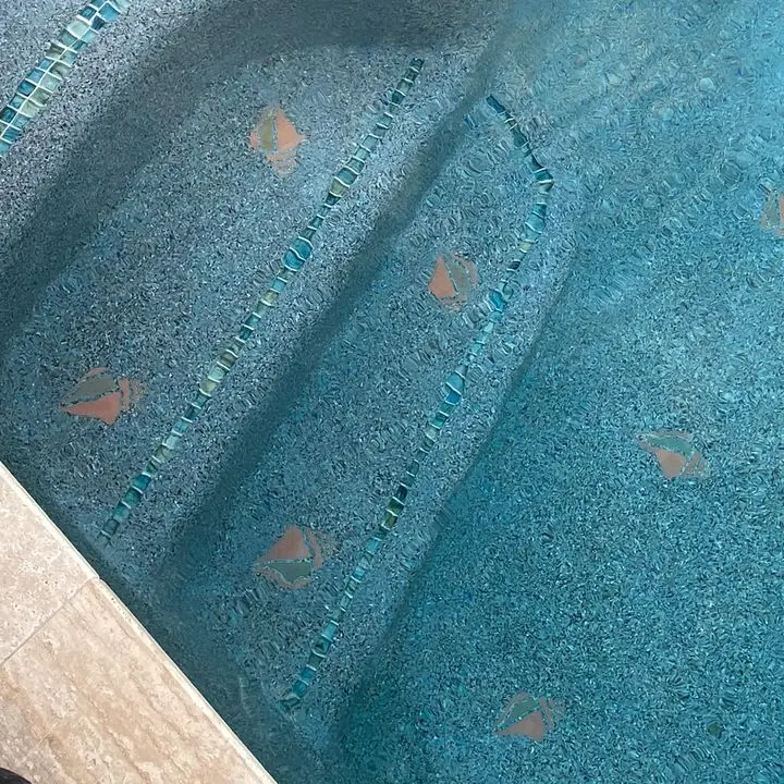 Conch shell mosaics on the steps