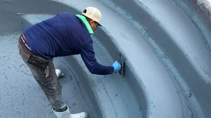 Troweling the steps