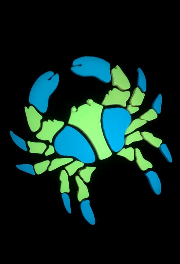 glow in the dark crab mosaic