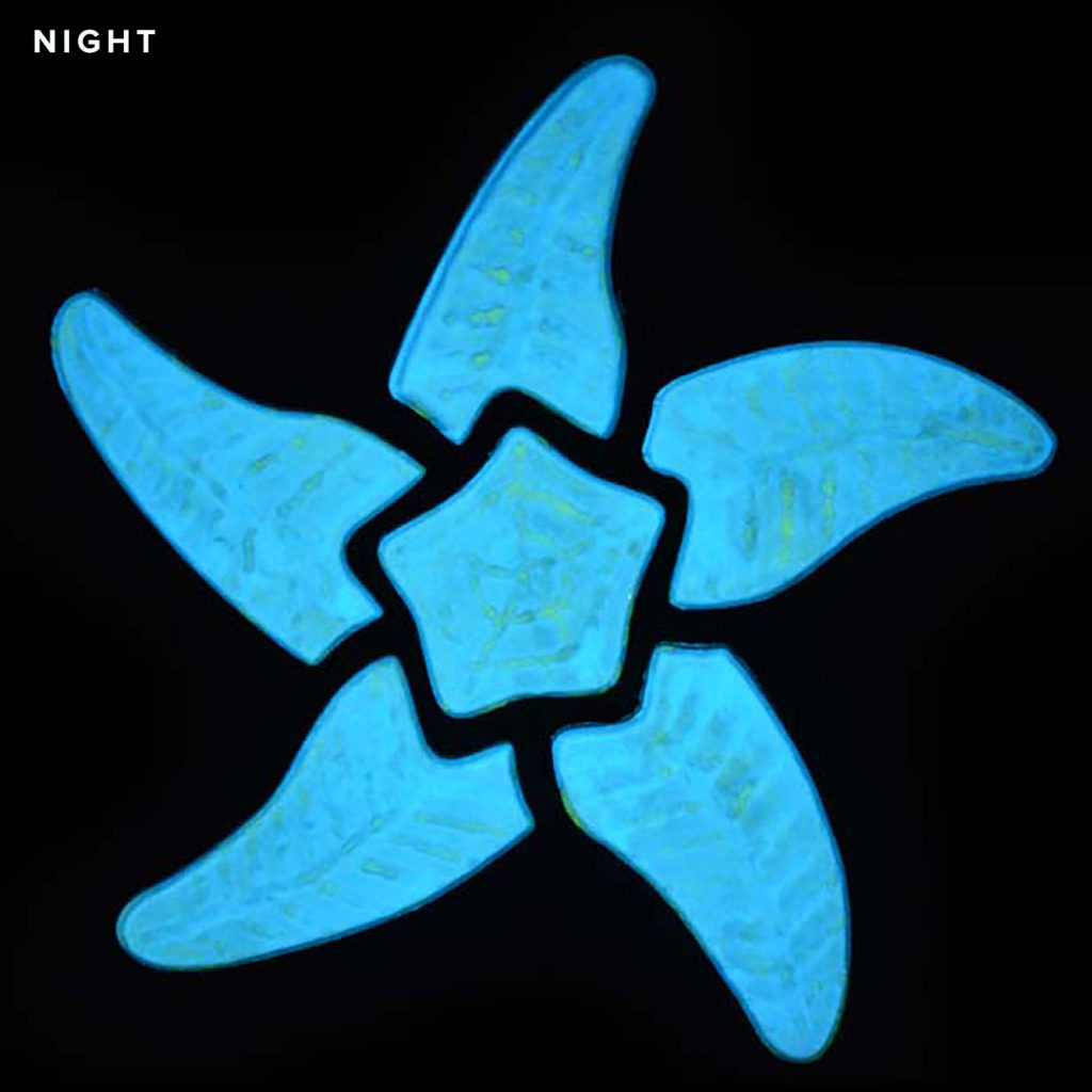 glow in the dark starfish pool mosaic